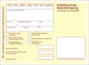 Arbeitsunlustbescheinigung